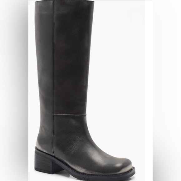 Free People Shoes - Free People Dana Black Distressed knee Boots 6
